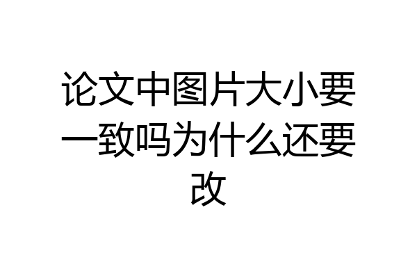 论文中图片大小要一致吗为什么还要改