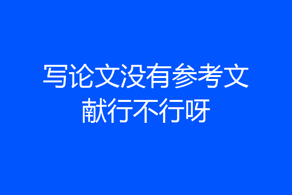 写论文没有参考文献行不行呀