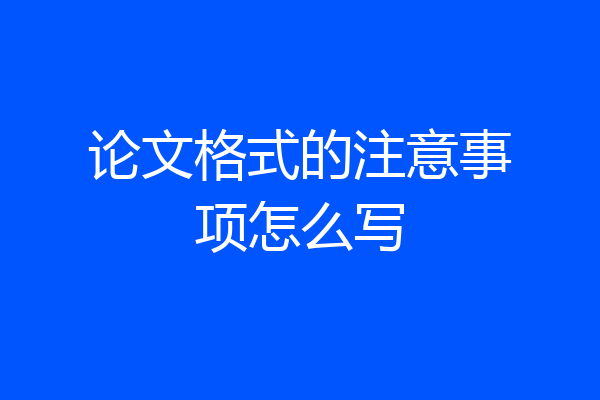 论文格式的注意事项怎么写