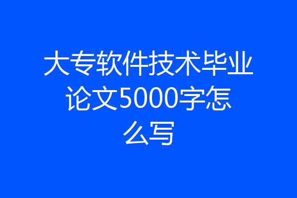 大专软件技术毕业论文5000字怎么写