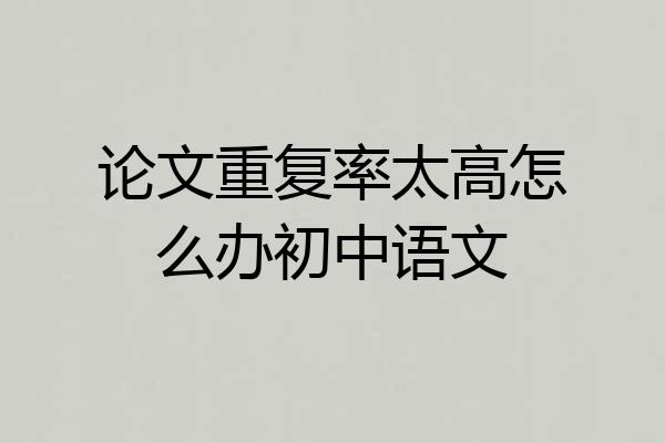 论文重复率太高怎么办初中语文