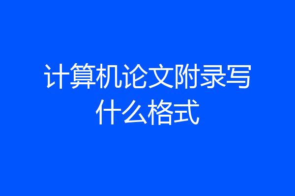 计算机论文附录写什么格式