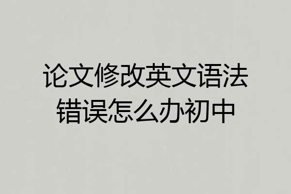 论文修改英文语法错误怎么办初中