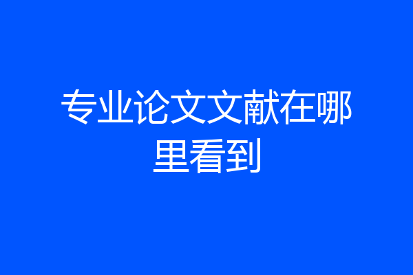 专业论文文献在哪里看到