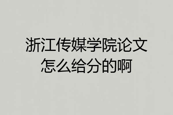 浙江传媒学院论文怎么给分的啊