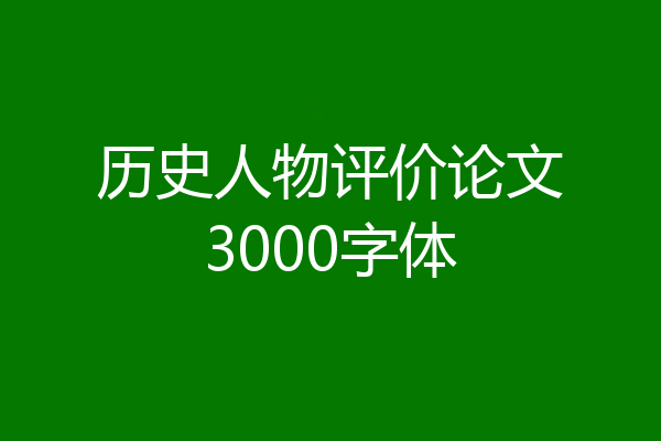 历史人物评价论文3000字体