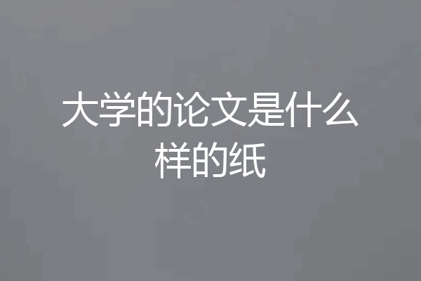 大学的论文是什么样的纸