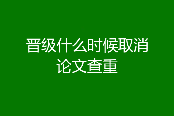 晋级什么时候取消论文查重
