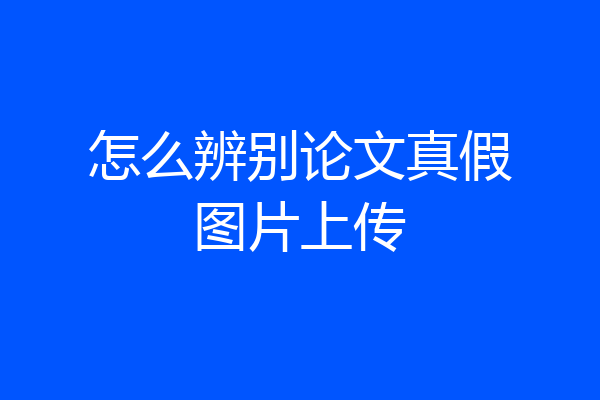 怎么辨别论文真假图片上传