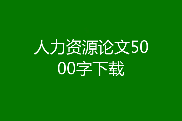 人力资源论文5000字下载