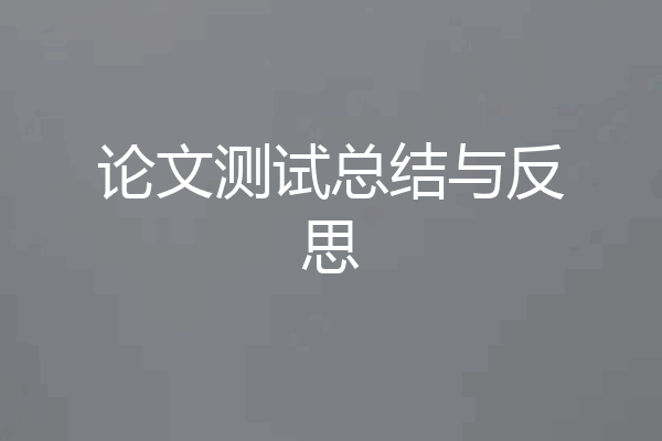 论文测试总结与反思