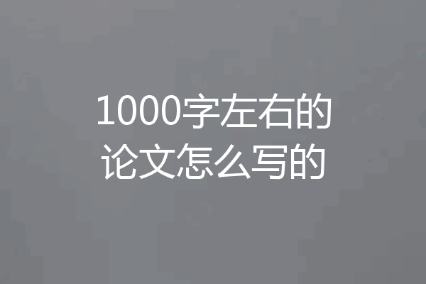 1000字左右的论文怎么写的