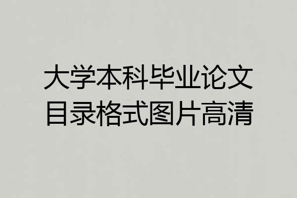大学本科毕业论文目录格式图片高清