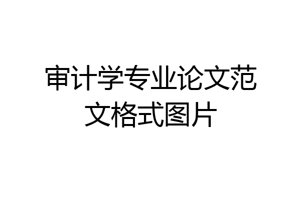 审计学专业论文范文格式图片