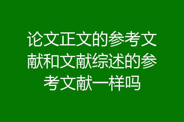 论文正文的参考文献和文献综述的参考文献一样吗