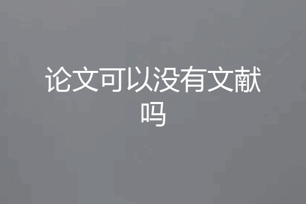 论文可以没有文献吗