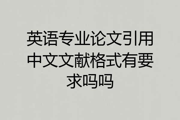 英语专业论文引用中文文献格式有要求吗吗