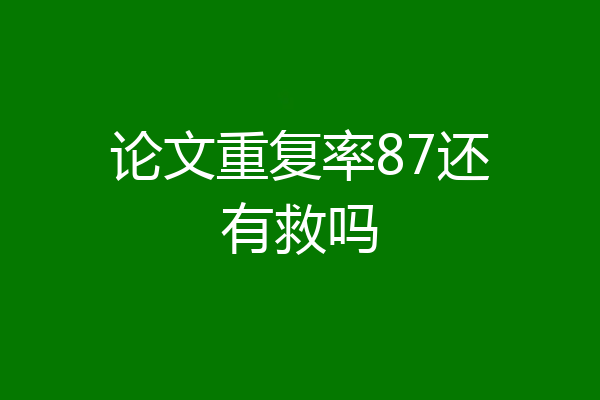 论文重复率87还有救吗