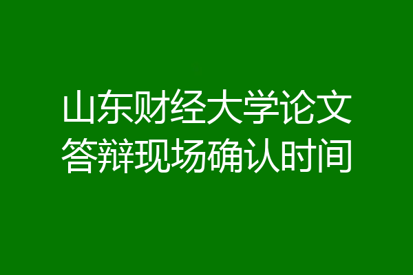 山东财经大学论文答辩现场确认时间