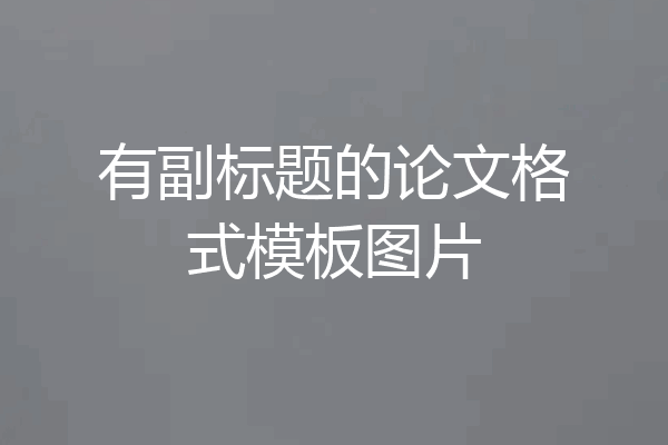 有副标题的论文格式模板图片