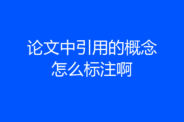 论文中引用的概念怎么标注啊