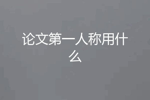 论文第一人称用什么