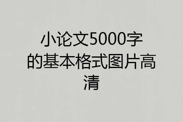 小论文5000字的基本格式图片高清
