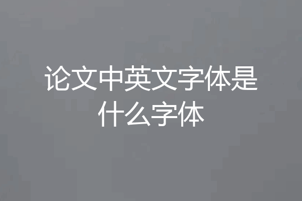 论文中英文字体是什么字体