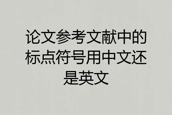 论文参考文献中的标点符号用中文还是英文