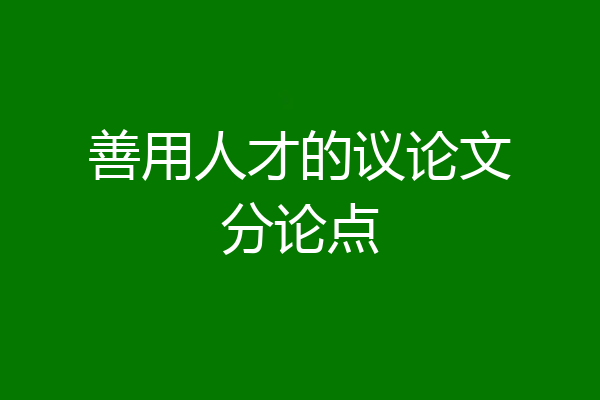 善用人才的议论文分论点