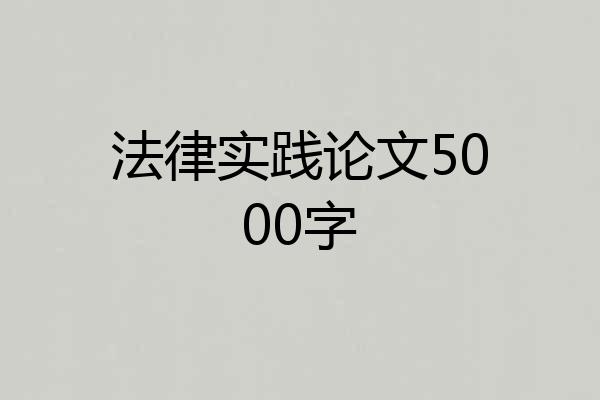 法律实践论文5000字