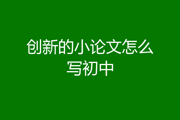 创新的小论文怎么写初中