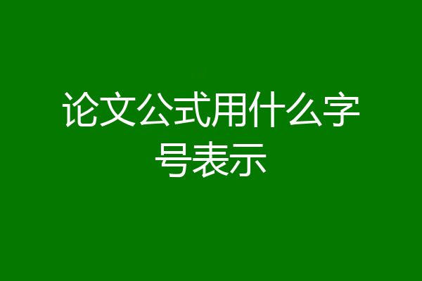 论文公式用什么字号表示
