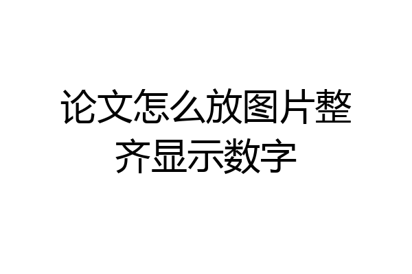 论文怎么放图片整齐显示数字