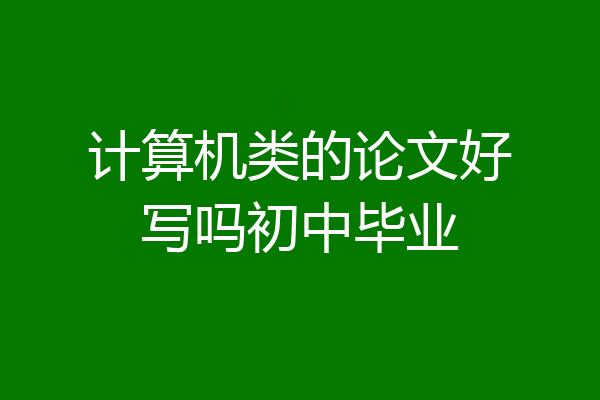 计算机类的论文好写吗初中毕业