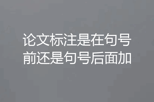 论文标注是在句号前还是句号后面加
