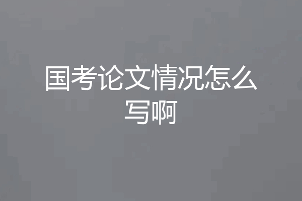 国考论文情况怎么写啊