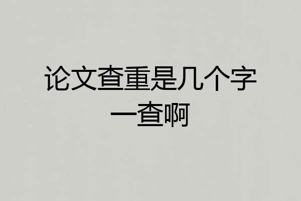 论文查重是几个字一查啊
