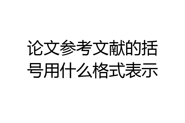 论文参考文献的括号用什么格式表示