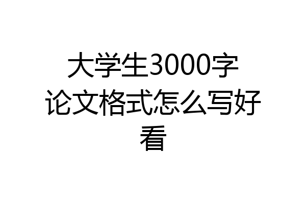 大学生3000字论文格式怎么写好看