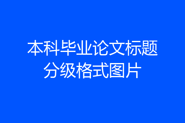 本科毕业论文标题分级格式图片