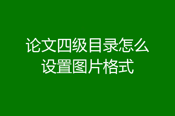 论文四级目录怎么设置图片格式