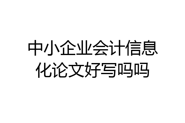 中小企业会计信息化论文好写吗吗