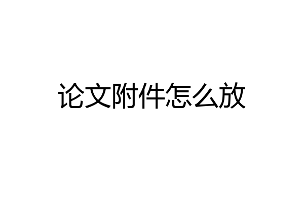 论文附件怎么放