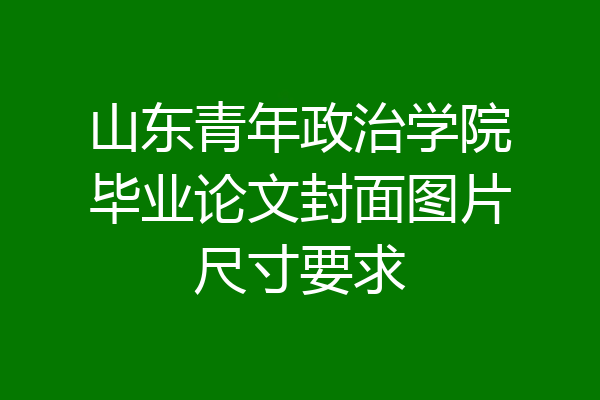 山东青年政治学院毕业论文封面图片尺寸要求