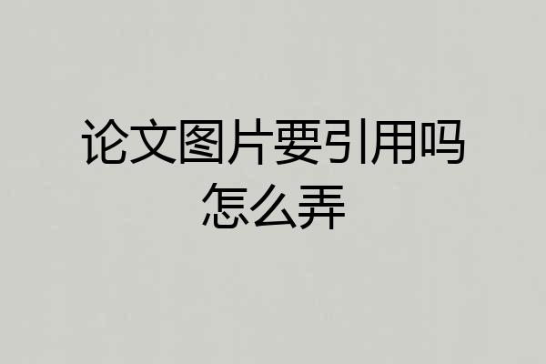 论文图片要引用吗怎么弄
