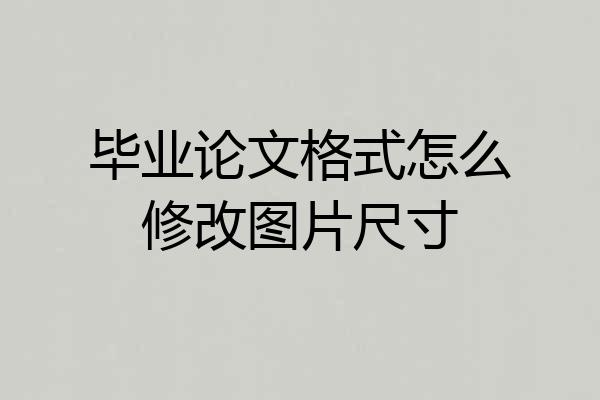 毕业论文格式怎么修改图片尺寸