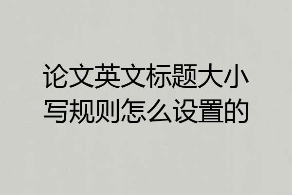 论文英文标题大小写规则怎么设置的