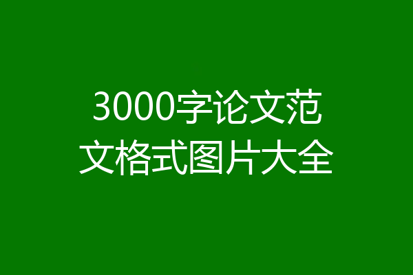 3000字论文范文格式图片大全