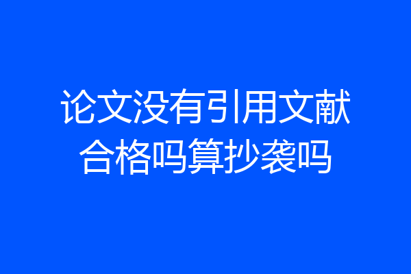 论文没有引用文献合格吗算抄袭吗